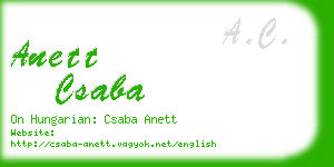 anett csaba business card